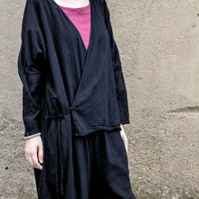 Дизайн весна и осень Для женщин хлопок и лен свободные с длинным рукавом Комбинезоны для женщин Китайский Стиль Мори Комбинезоны для женщин N475