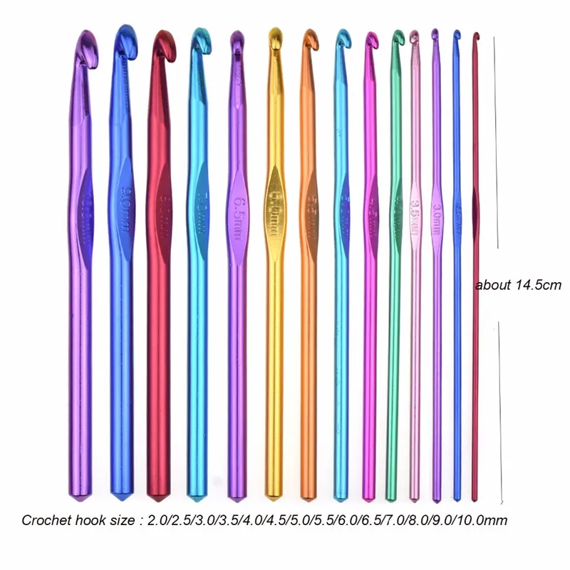 KOKNIT, 1 шт., Алюминиевые крючки для вязания крючком, разноцветные, смешанные, 2-10 мм, спицы для вязания, рукоделие, пряжа, швейная игла для мамы, подарок