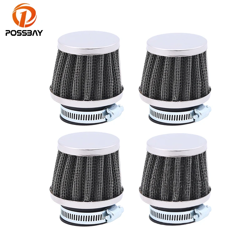 POSSBAY 4Pcs 35/ 39mm Motorcycle Air Filters Intake Filter Scooter Air
