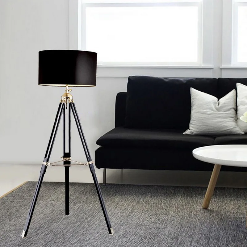 

Modern Creative Living Room Floor Lamp Retro Fabric Telescopic Adjustable Floor Lights Coffee Shop Study Light Free Shipping