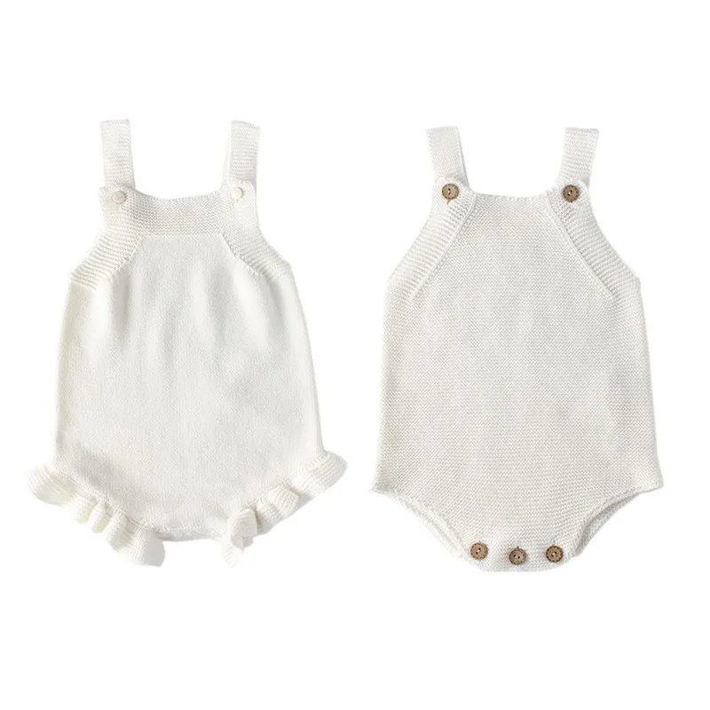 

New Infant Body Girl Sleeveless Clothing Solid Color Jumpsuit Baby Strap Design Bodysuits Kids Outwear