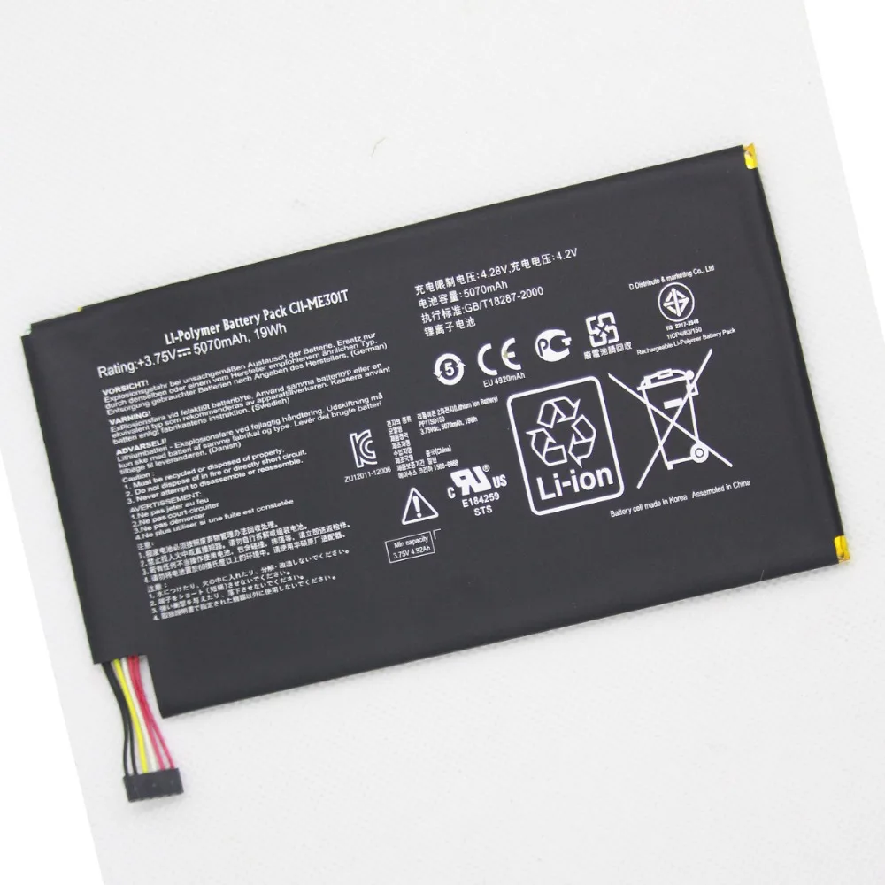 Для ASUS Memo Pad Smart K001 10 1 "C11 ME301T C11 5070 мАч Сменный аккумулятор для планшета с