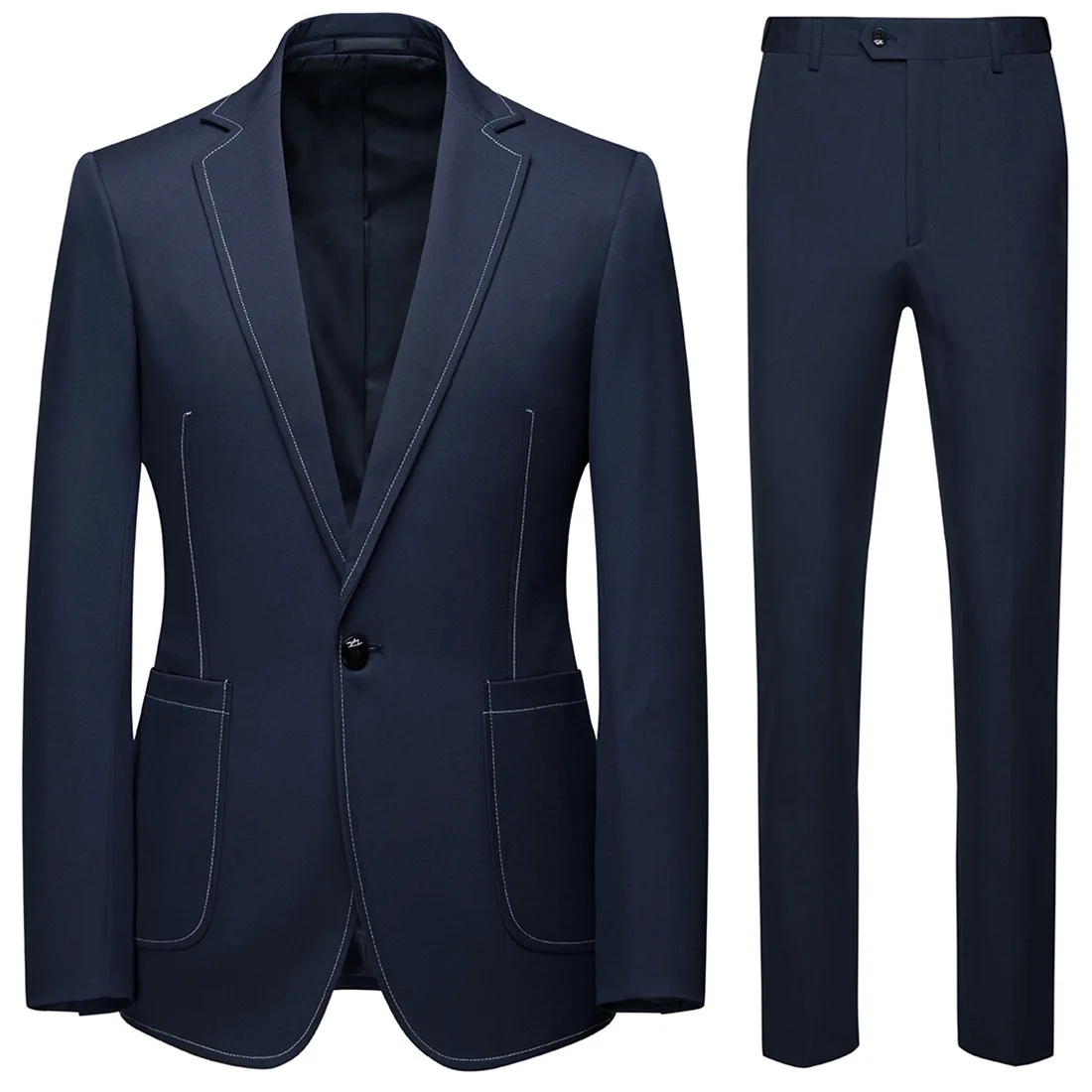 

XF121 size M-6XL New Fashion European and American Leisure Suit Groomsman Wedding Two-button Suit Set Mens Suits with Pants