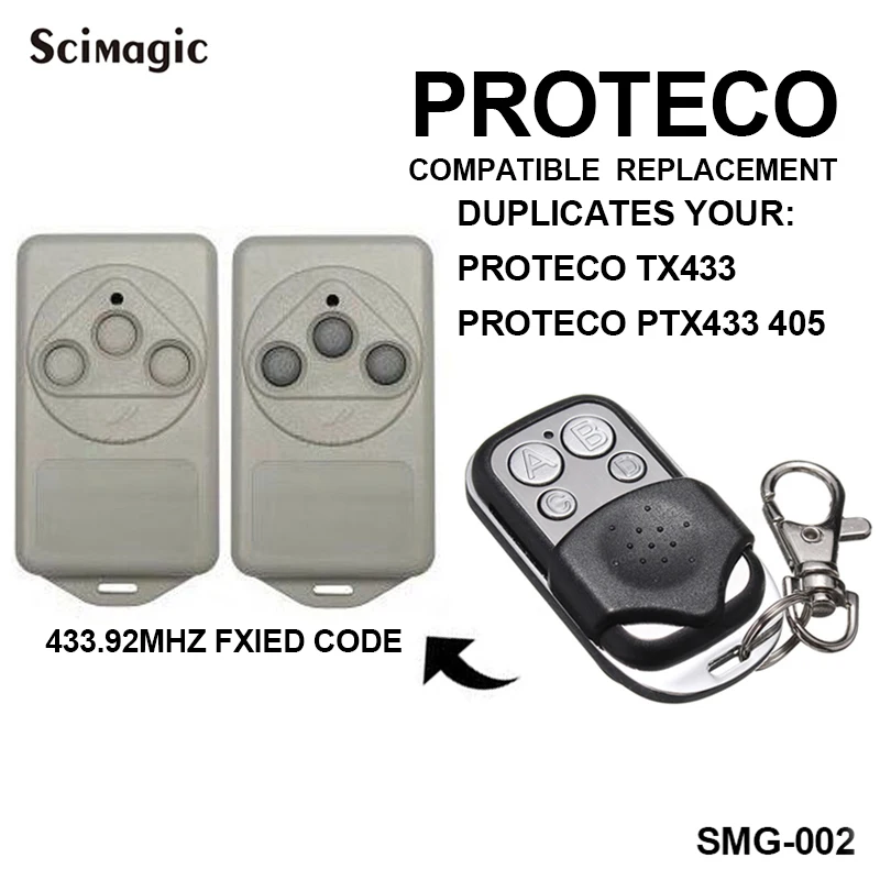

PROTECO TX433,PTX433405,TX3,HIT compatible Cloning/Duplicator Remote Control Key Fob 433Mhz fixed code