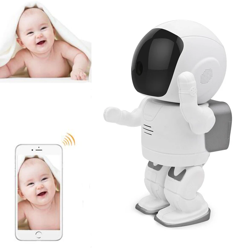 Hot Robot Babyfoon Met Camera Monitor Wifi Alarm IP Camera Motion Detection 2-way Audio support MicroSD Card 720P Baby Monitors