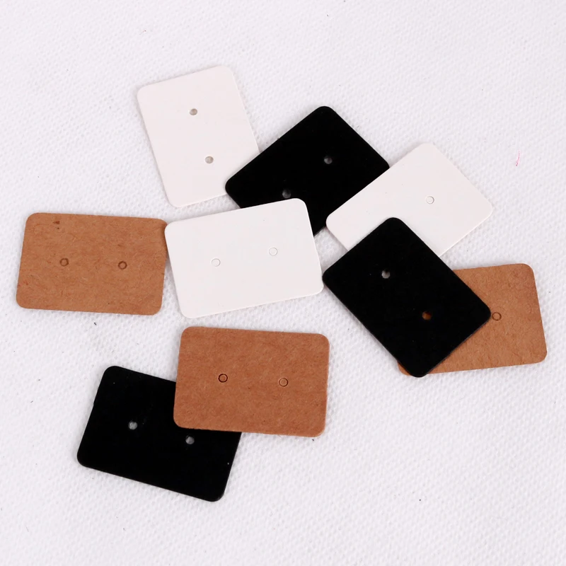 

Multi Size 100pcs/lot Kraft/White/Black Blank Earring Cards Earring Hang Tags Labels Ear Stud Cards for Jewelry Earring Display