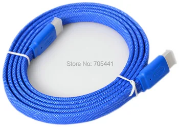 

30pcs/lot DHL free shipping 1.8M Gold Plated Plug Flat HDMI Cable 1.4V 1080P 3D For HDTV computer cable