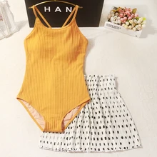 solid color strapless backless bikini+ white dot short skirt student beach swimwear high waist slimming cute swimsuit two-piece solid color strapless backless bikini+ white dot short skirt student beach swimwear high waist slimming cute swimsuit two-piece