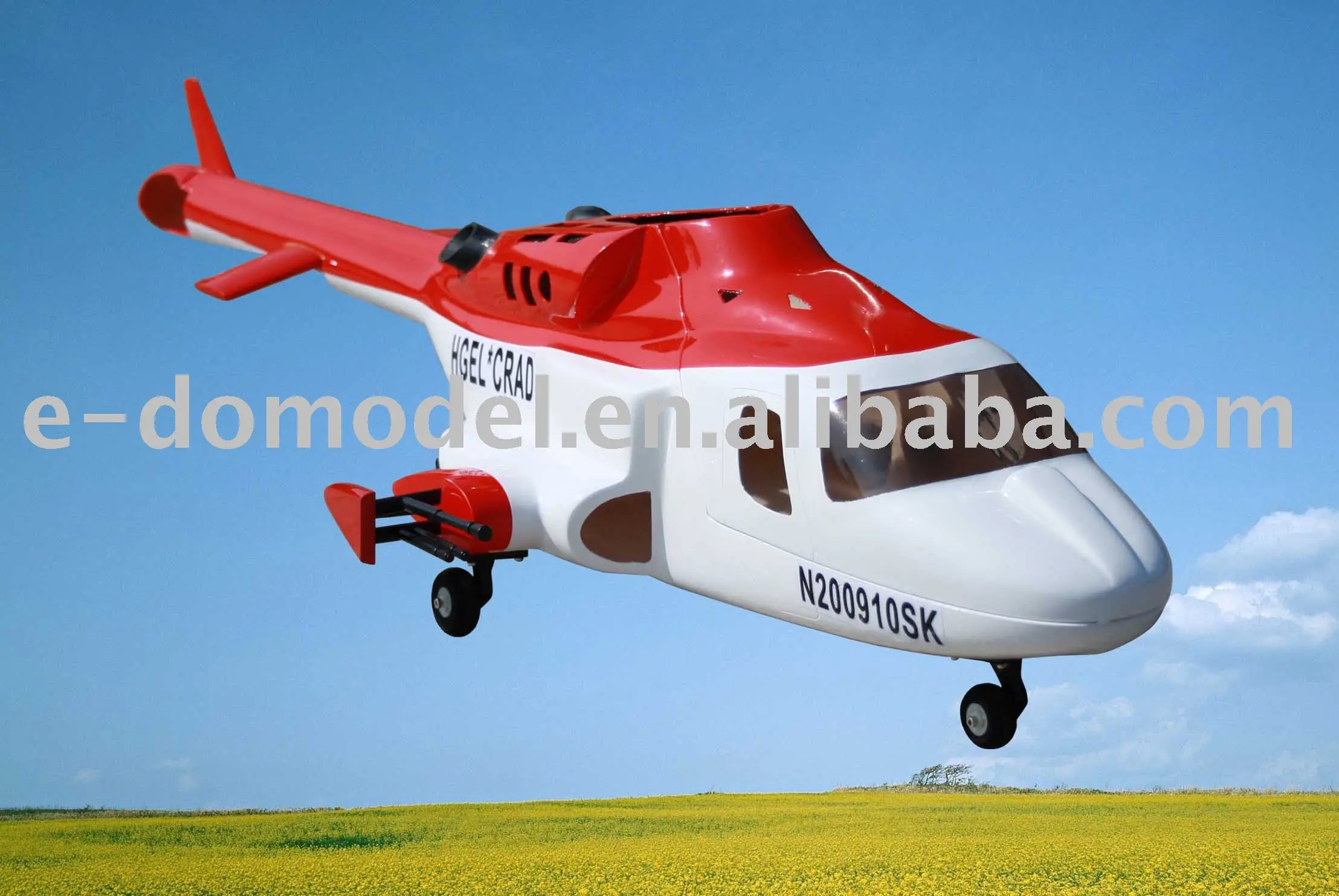 rc helicopter/toy/Scale canopy Airwolf red for Heli450in Parts