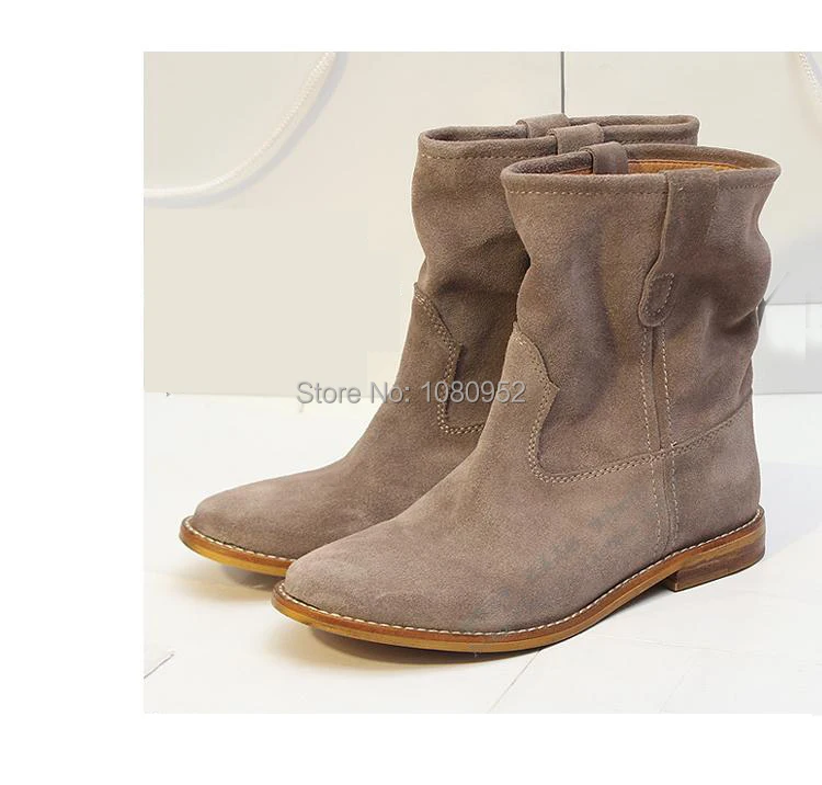 suede flat boots women's