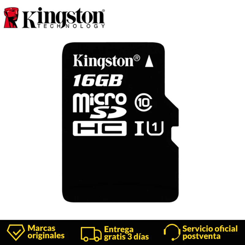 Дешевый KingstonTechnology Micro SD Card Class 10 16 GB MicroSDHC карта TF Micro SD Черный карта памяти данных скорость чтения до 80 МБ с.