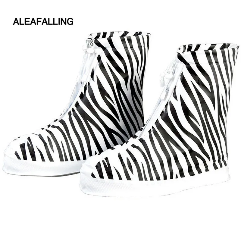 AleafallingFashion/водонепроницаемая обувь с полосками зебры; плотные студенческие резиновые сапоги для путешествий; Складные портативные сапоги на молнии; SC001