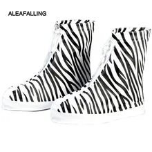 AleafallingFashion/водонепроницаемая обувь с полосками зебры; плотные студенческие резиновые сапоги для путешествий; Складные портативные сапоги на молнии; SC001
