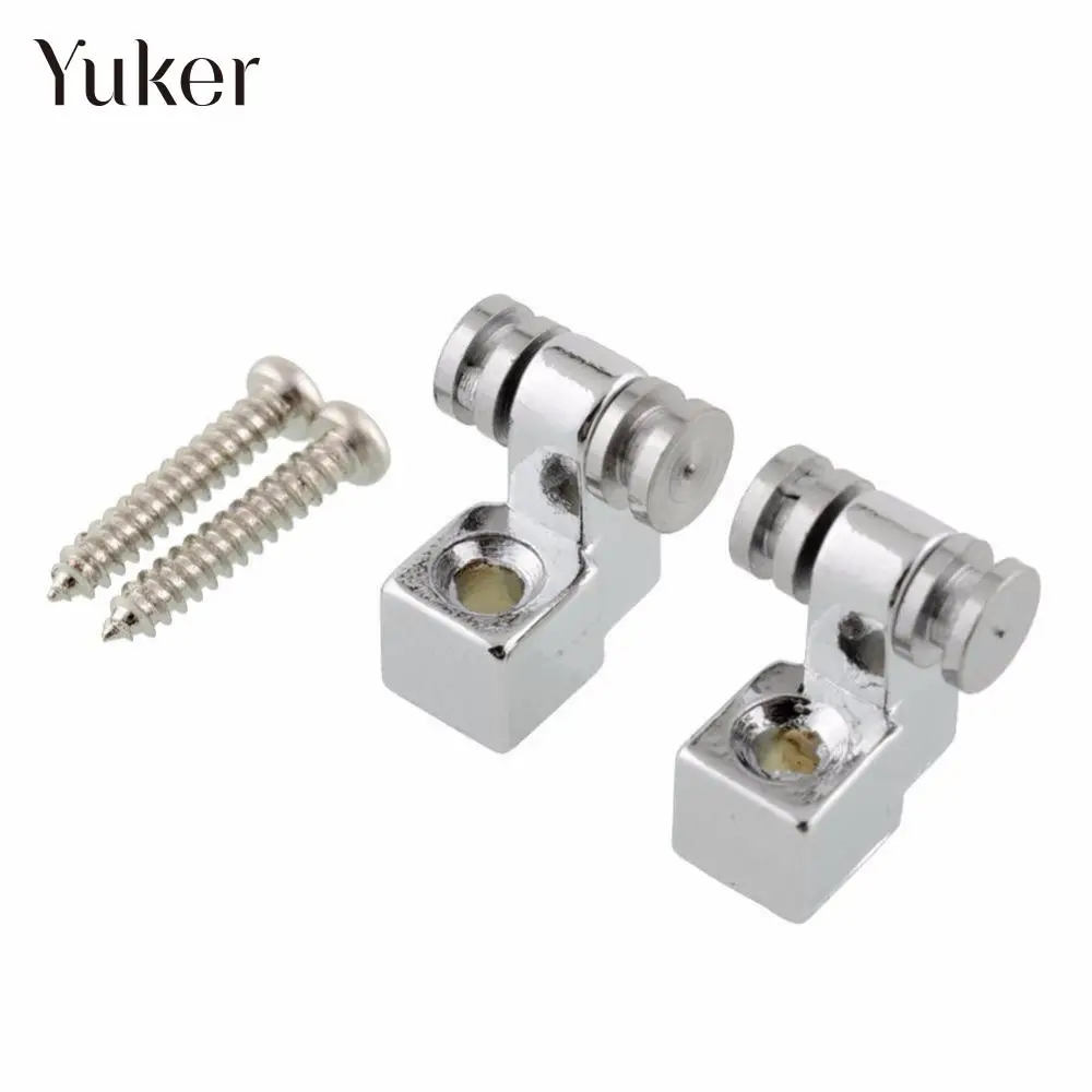 

2 Pcs Chrome Roller Style String Retainers Mounting Tree Guide for Electric Guitar Parts