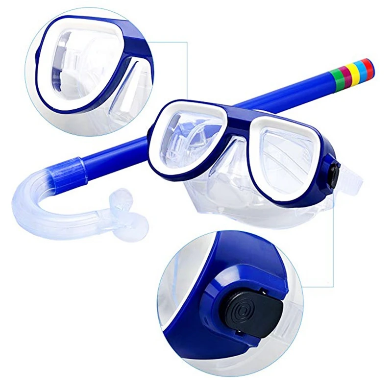 Детские плавательные очки ПВХ Подводные дыхательные трубки маска Открытый Тренировочный Набор для подводного плаванья