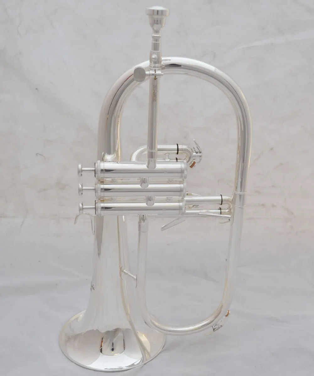 Музыка Fancier клуб Профессиональный flugelhorn BH-950S посеребренный с чехол для профессиональных flugelhorn s Bb желтый Латунный Колокольчик