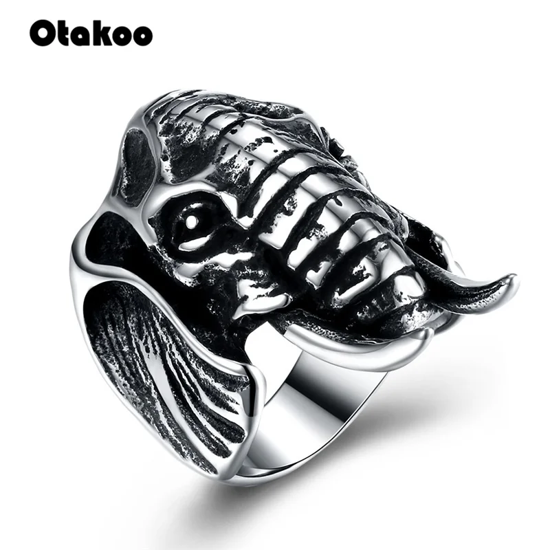 Мужское и женское Винтажное кольцо Otakoo серебряное в стиле панк из нержавеющей