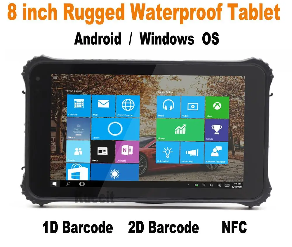 IP65 Rugged Tablet PC windows 10 Industrial Tablet Android Waterproof PDA 8" 1D 2D Laser Barcode Scanner Reader 3G NFC Computer