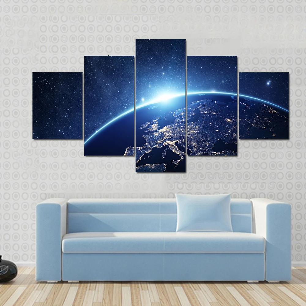Landscape Wall Art HD Canvas Prints Blue Space star Home Decor Painting Picture