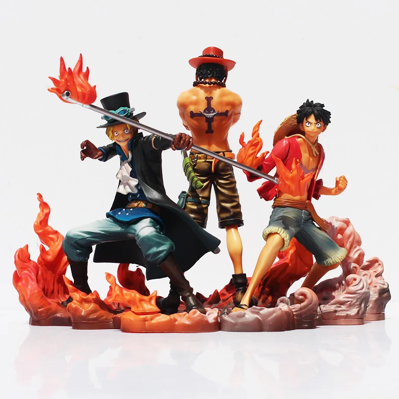 3 шт./лот Аниме One Piece Luffy Ace Sabo ПВХ Фигурки Коллекционная модель детские игрушки 14 17