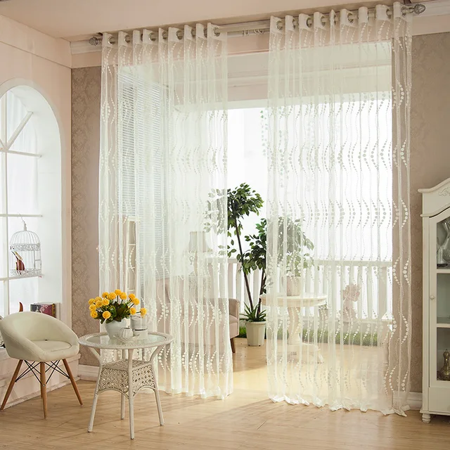 Rideaux fil pour Chambre salon cuisine balcon Rideau Fil Blanc Sheer ... Rideaux fil pour Chambre salon cuisine balcon Rideau Fil Blanc Sheer ...