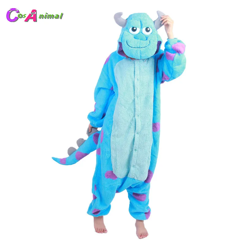 Monster James P. Sullivan and Mike Wazowski Kigurumi Adult's Cartoon Costume Sully Onesies Pajama For Halloween Carnival Party Cosplay Costumes Kigurumi Pajamas