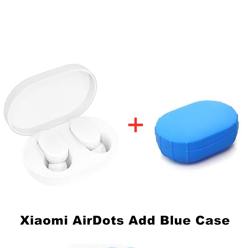 Оригинальные наушники Xiao mi AirDots Bluetooth 5,0 Youth Edition mi True беспроводные наушники-вкладыши Bluetooth 5,0 TWS Air Dots гарнитура - Цвет: Add Blue Case