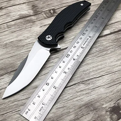 ZZSQ ZT0606 тактический складной нож G10 с деревянной ручкой для кемпинга, выживания, карманные ножи, шарикоподшипник, 8cr13mov лезвие, открытый инструмент, EDC - Цвет: Черный