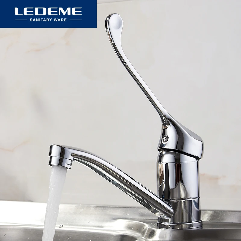 LEDEME Classic Style Kitchen Faucet Solid Brass Single Handle Cold and Hot Water Tap 360 Degree Rotation L4913