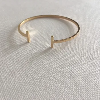 

TRENDY WOMEN BANGLE GOLD RHODIUM COLOR PLATING HAMMERED BANGLE FOR WOMEN GIRL