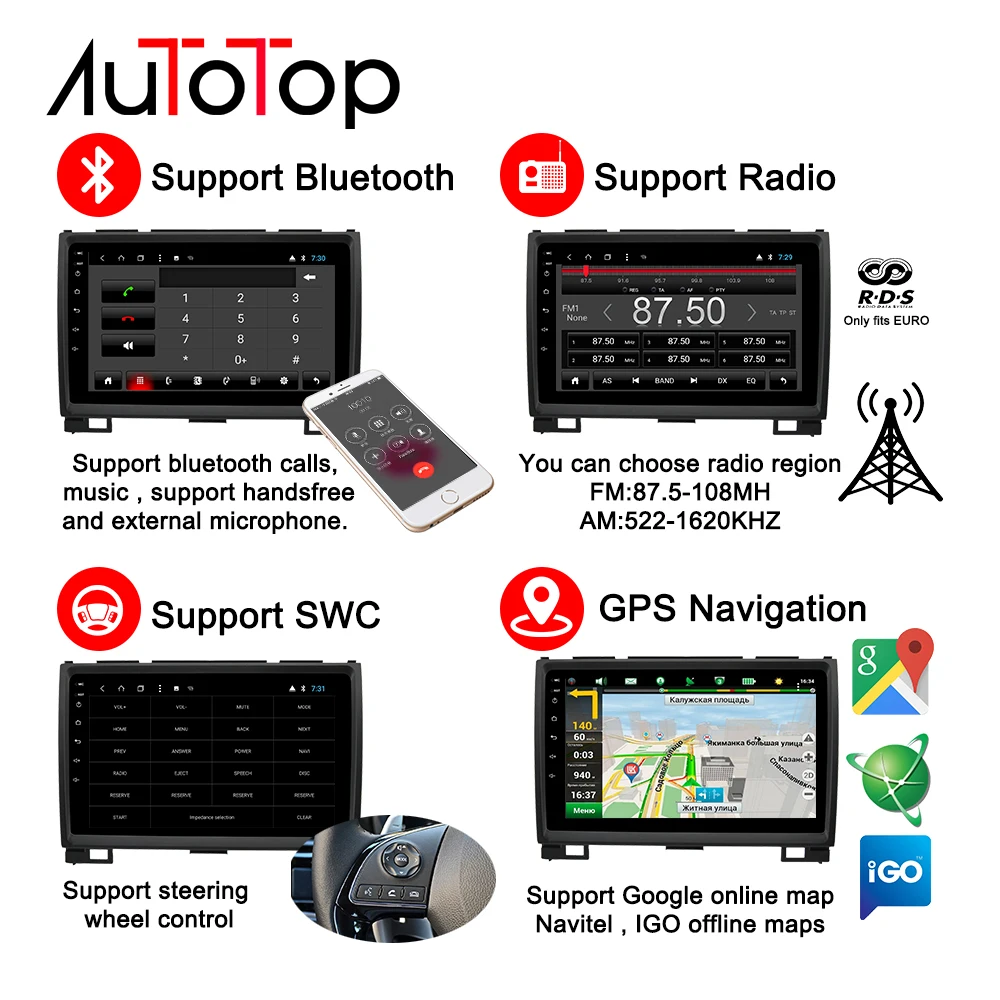 Best AUTOTOP Android 8.1 Haval Hover Greatwall Great wall H5 H3 Car DVD GPS 4G WiFi Bluetooth 2 Din Navigation Radio Car Multimedia 1