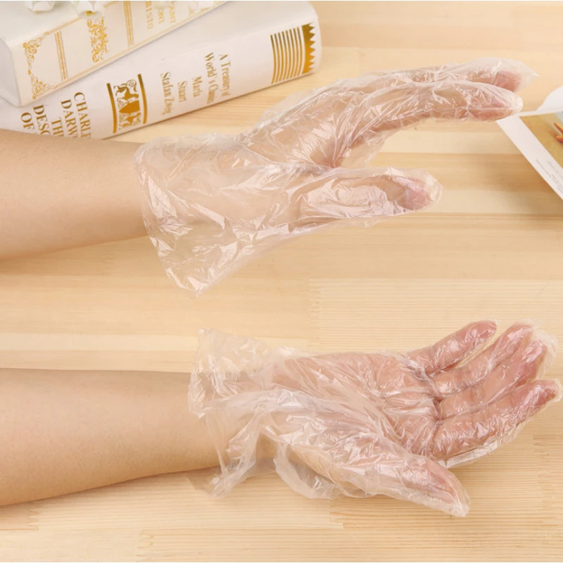 

100PCS/ Bag Environmental Friendly Disposable Plastic Gloves Family Service Catering Food Clean Cooking BBQ Kitchen Accessories