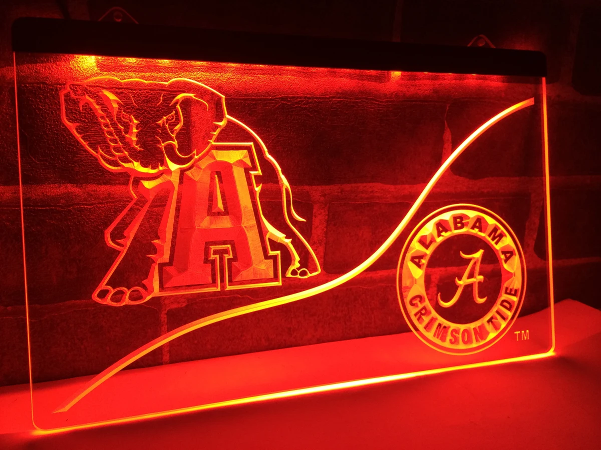 LD527-Alabama Crimson Tide светодиодный неоновый свет знак домашнего декора