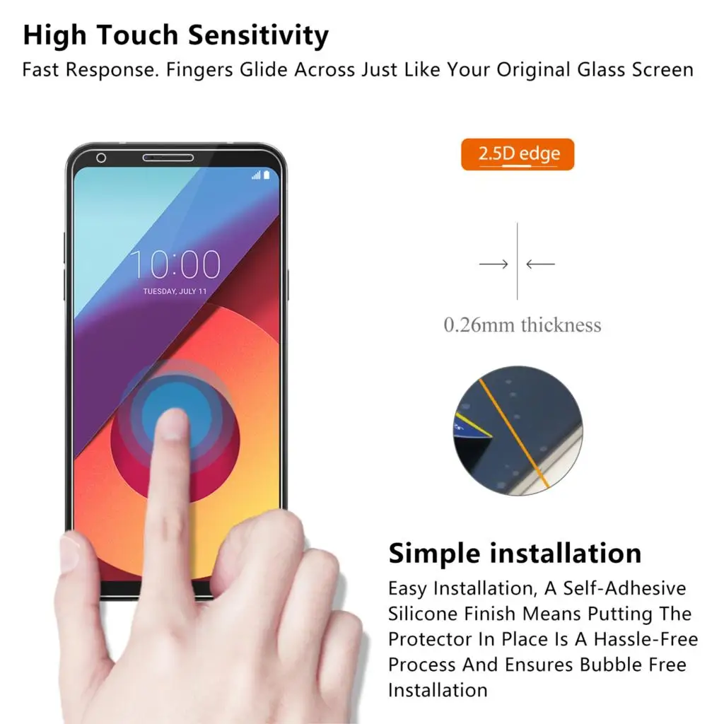 2 шт./партия 2.5D 0,26 мм 9H Премиум Закаленное стекло для LG Q6 Защитная пленка для LG Q6 Alpha