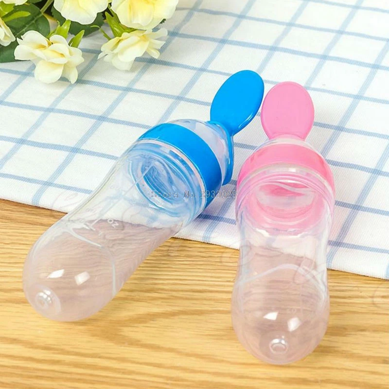 Детская пищевая бутылочка для каши силиконовая ложка кормления|feeding bottle spoon|baby