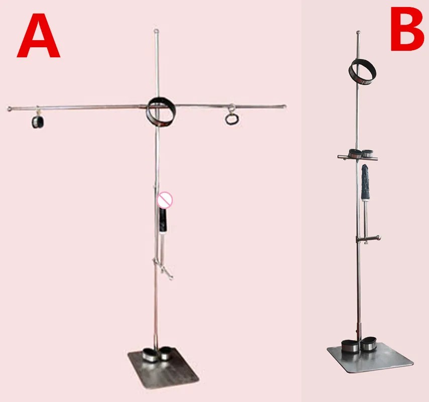 New Stainless Steel Bondage Standing Torture Device Slave Collar Hand