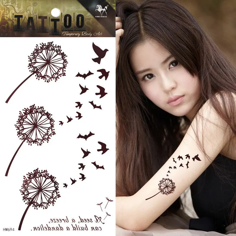 Тату наклейка с изображением одуванчика 1 шт.|tattoos bird|tattoo stickertemporary tattoo sticker |