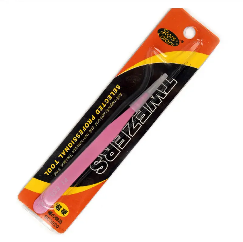 1 шт. пинцет из нержавеющей стали для наращивания ресниц|eyelash tweezer pink|pink tweezerstweezers