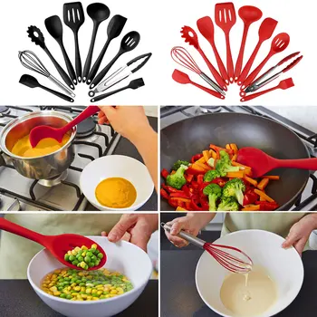 

Cooking Tools Accessories Silicone Nonstick Cookware Set Kitchen Cooking Spoon Spatula Egg Stirrer Cutlery Supplies Kitchen Tool