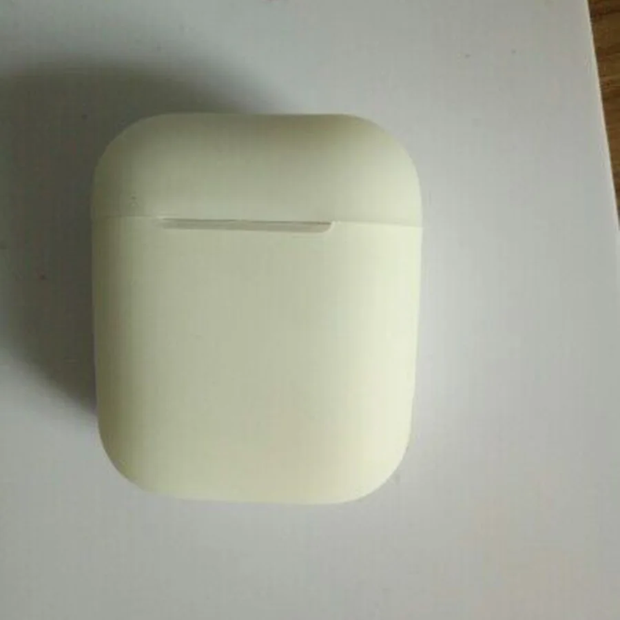 Светящийся в темноте Силиконовый чехол для Apple Airpods серебристый защитный с