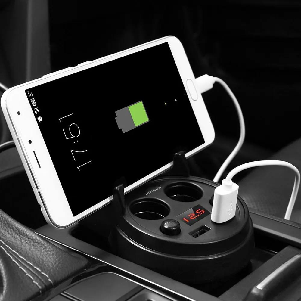5 فولت 3.1A المزدوج USB شاحن سيارة و ولاعة السجائر محول مع الصمام عرض سريع شاحن آيفون لسامسونج Unviersal المحمولة