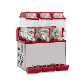 

900W commercial food grade PVC beverage cylinder three tank snowmelt snow mud machine sand ice machine