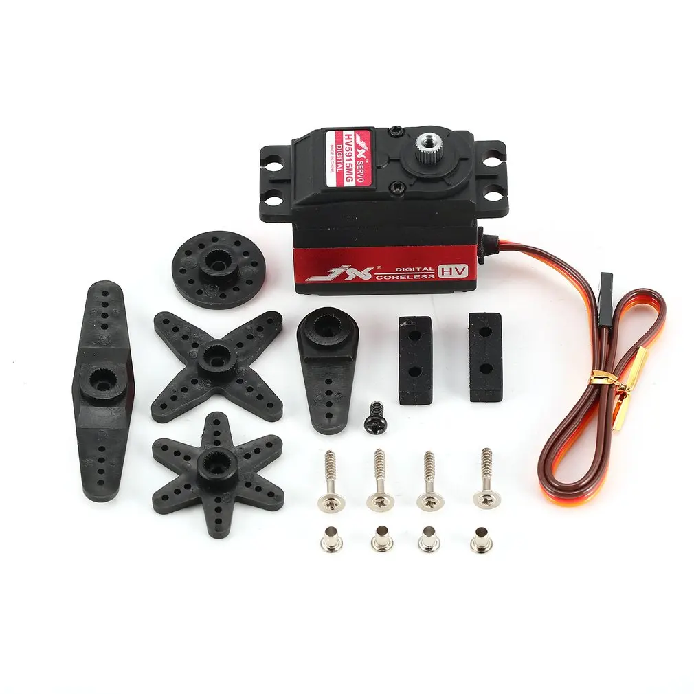 

JX PDI-HV5915MG 15.83kg Metal Gear Steering Digital Coreless Servo with HV High Torque Voltage for RC 600-700 Helicopter DIY