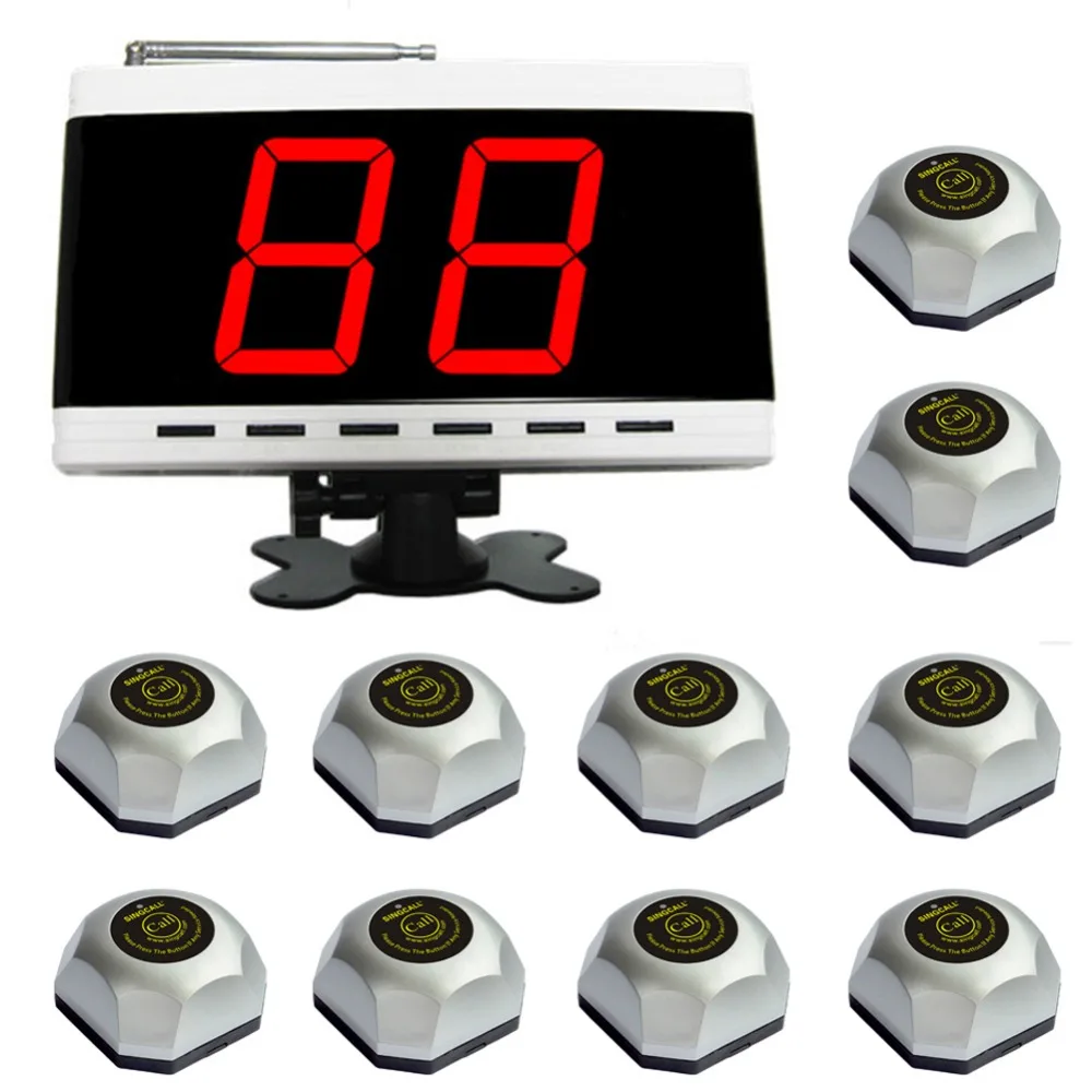 SINGCALL wireless calling system for video service,bath.10 pcs APE560 silver bells and 1 pc APE9000 white display panel receiver SINGCALL wireless calling system for video service,bath.10 pcs APE560 silver bells and 1 pc APE9000 white display panel receiver