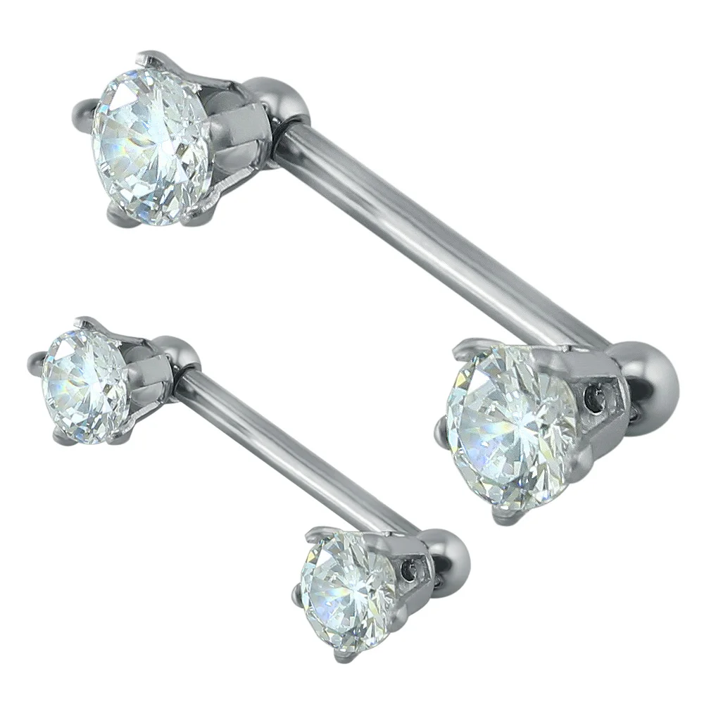 Cubic Zirconia Nipple Piercing Ring Sexy Women Nipple Rings Stainless