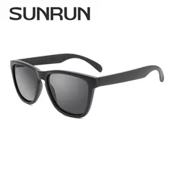 SUNRUN поляризованных солнцезащитных очков Брендовая дизайнерская обувь Квадратные Солнцезащитные очки Модные Пластик Frame очки для вождения
