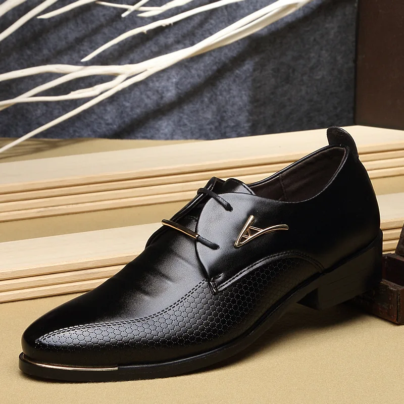 Г. Мужская официальная обувь с заостренным носком Мужская классическая Повседневная обувь в деловом стиле черные/коричневые кожаные модельные туфли на шнуровке красивые туфли большие размеры 38-48
