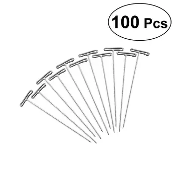 

100pcs/lot T Pin Clips For Wig Weaving Making Hair Extension Fix On Mannequin Canvas Block Head Hair Weaving Tools 1.1*53mm