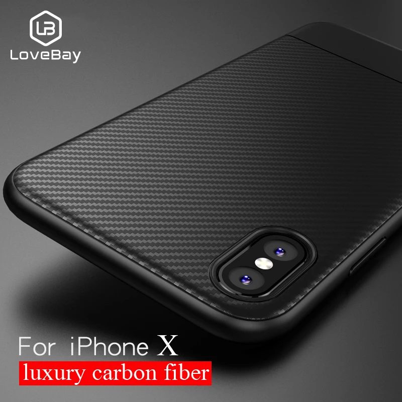 Lovebay Phone Case For iPhone 6 7 8 Plus X Luxury Carbon