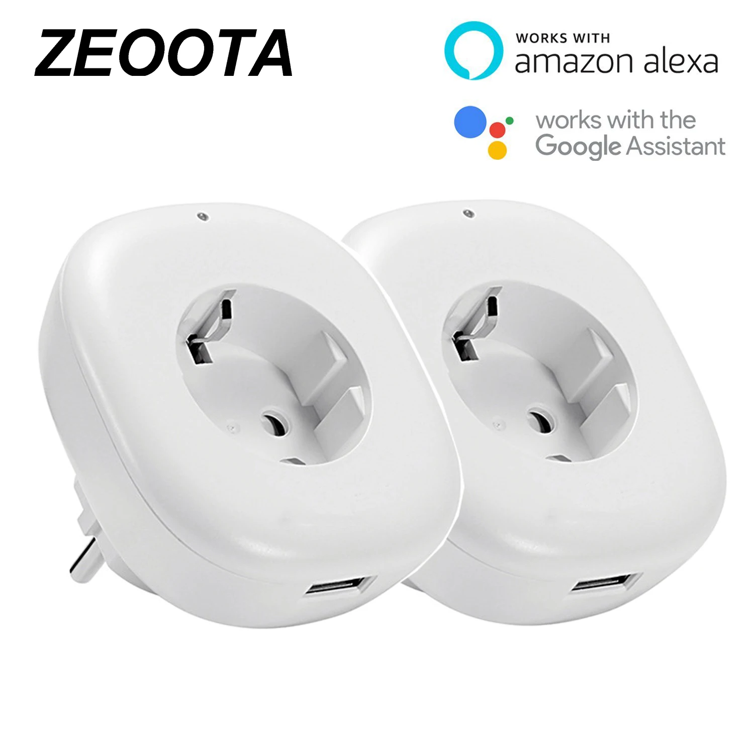 

Smart WiFi Power Plug Outlet Socket with USB Timing Function App Remote Control Works with Amazon Alexa,Google Home,IFTTT-2PACK